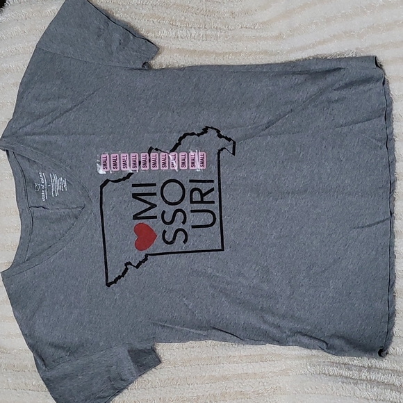 NEW Womens Missouri State of mine Heart Logo Tee t-shirt Gray short sleeve Small - Picture 1 of 4
